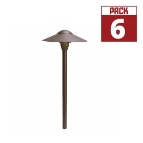 12V 8" Dome Landscape Path Light Textured Architectural Bronze Pack of 6.