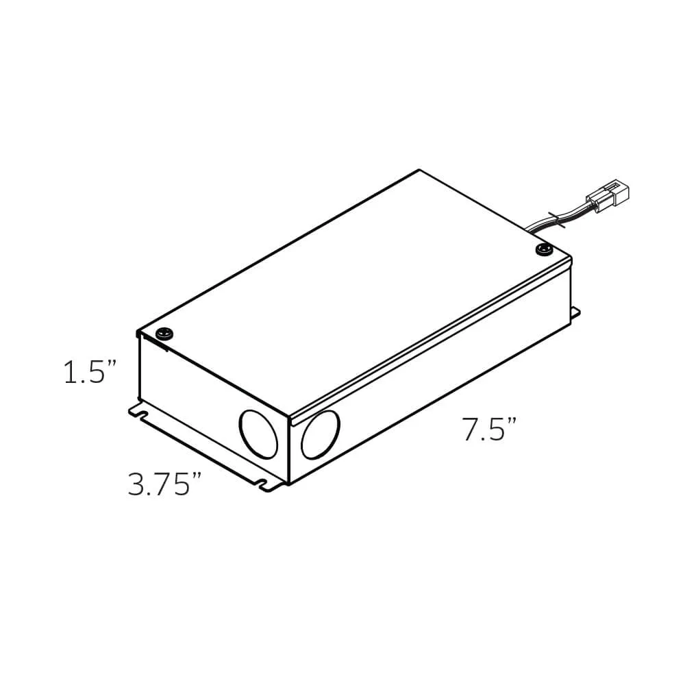 24W 12V DC Dimmable LED Hardwire Driver