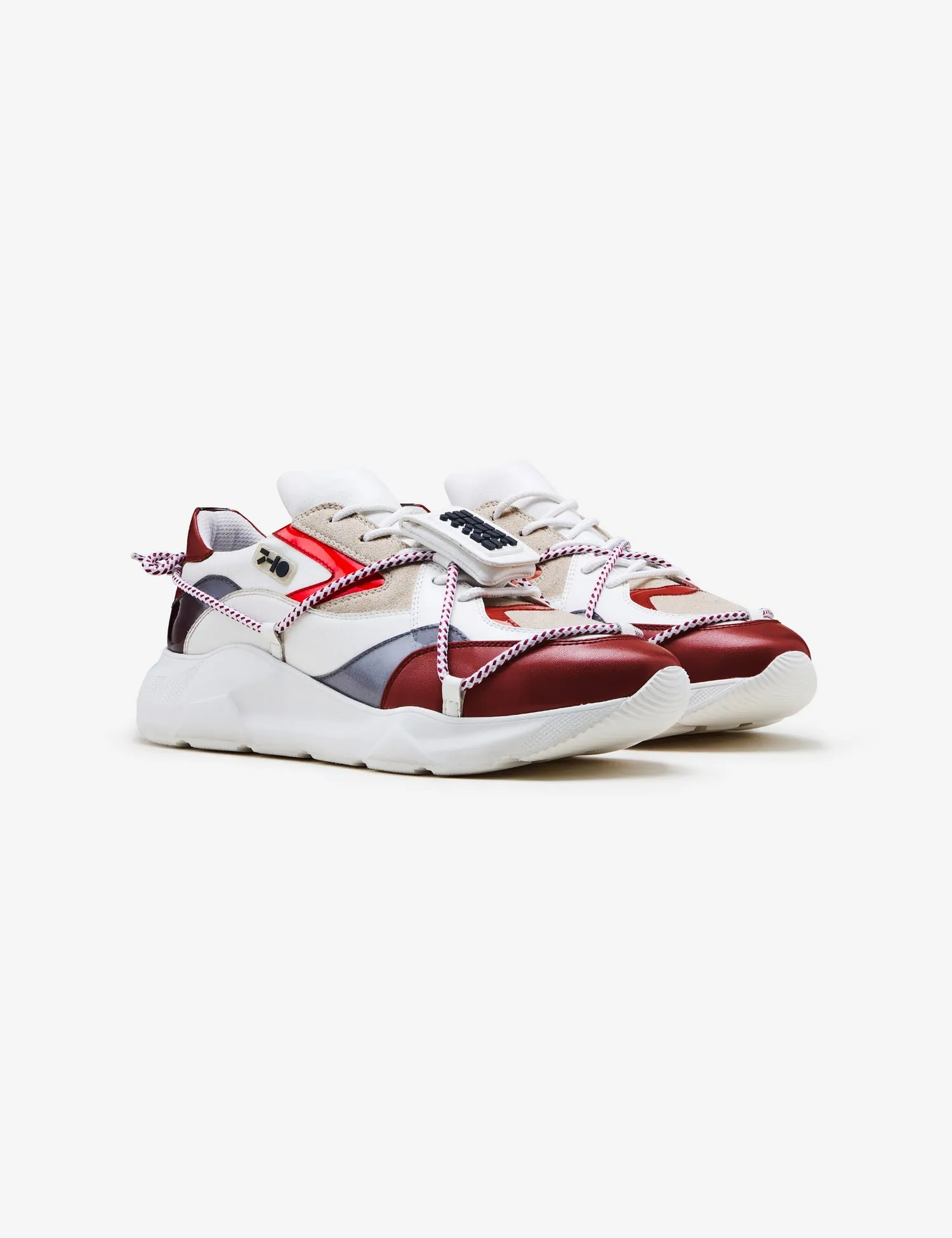 410 white red pouch chunky sneaker