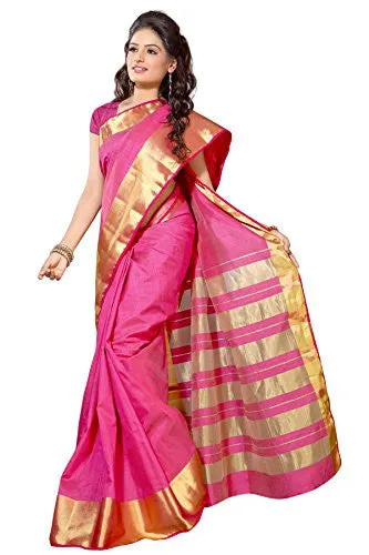 Alankrita Kanchipuram Art Tussar Silk Saree Rani Color