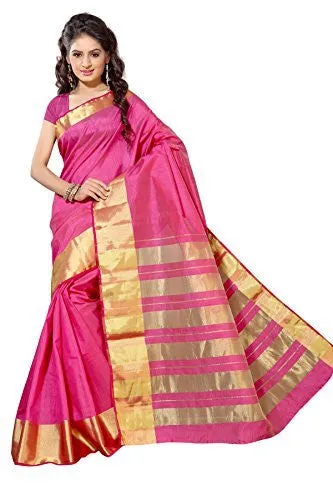 Alankrita Kanchipuram Art Tussar Silk Saree Rani Color