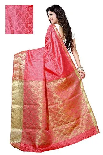 Alankrita Self Design Kanchipuram Art Silk Emboss Tissue Pallu Saree Gajari Color