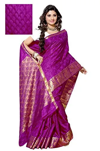 Alankrita Self Design Kanchipuram Art Silk Emboss Tissue Pallu Saree Mejanta Color