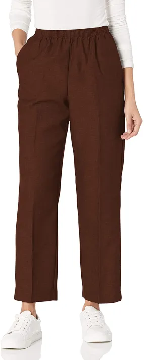 Alfred Dunner Women's All Around Elastic Waist Polyester Petite Pants Poly Proportioned Medium