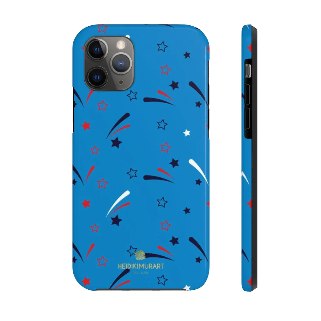 American Patriotic Print Phone Case, July 4th Blue Case Mate Tough Phone Cases-Made in USA