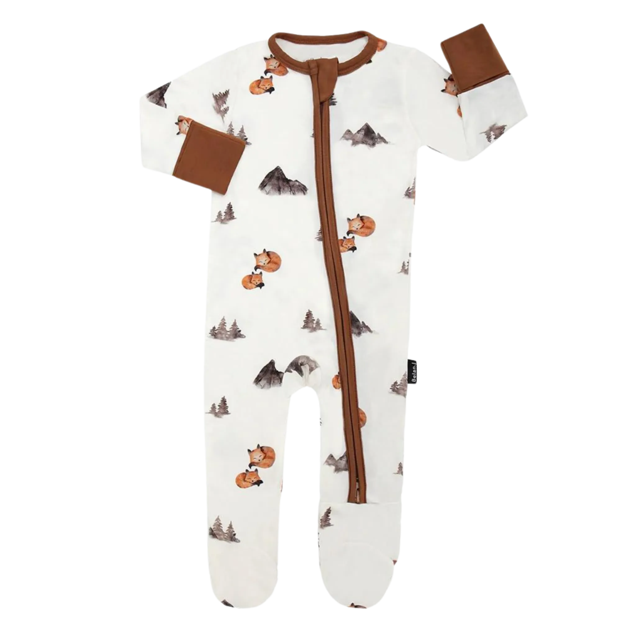 BELAN J Footed Zipper Sleeper - Foxes