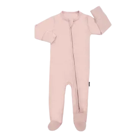 BELAN J Footed Zipper Sleeper - Rose Quartz