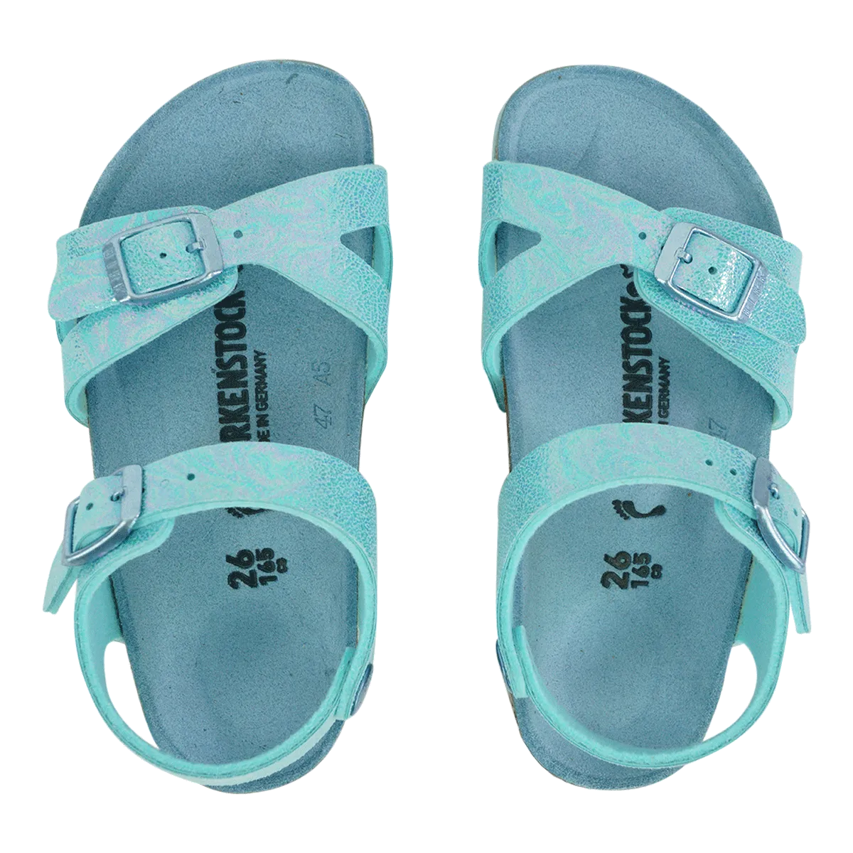 Birkenstock Kids Rio Birko-Flor Sandals Reflection Blue 26 N