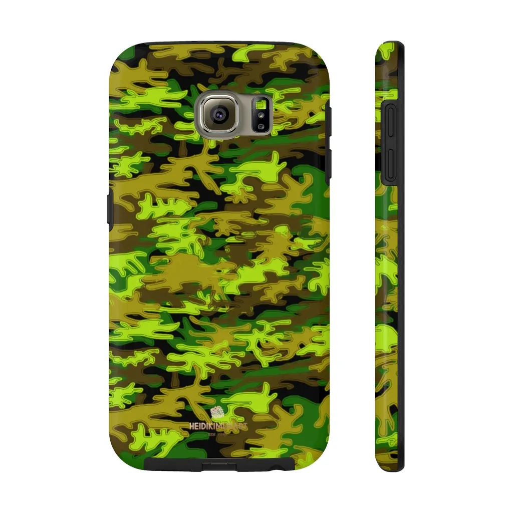 Black Green Camo iPhone Case, Camouflage Case Mate Tough Samsung Galaxy Phone Cases