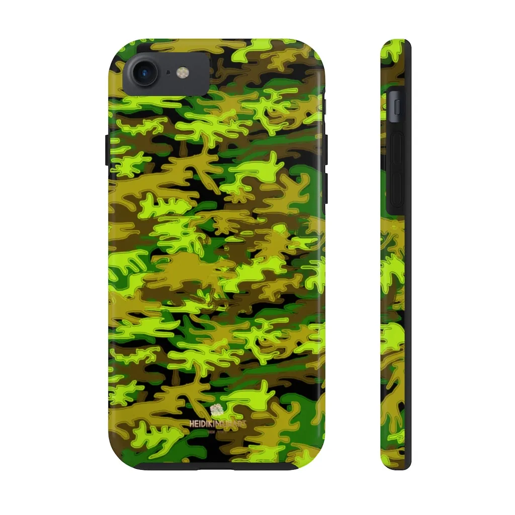 Black Green Camo iPhone Case, Camouflage Case Mate Tough Samsung Galaxy Phone Cases