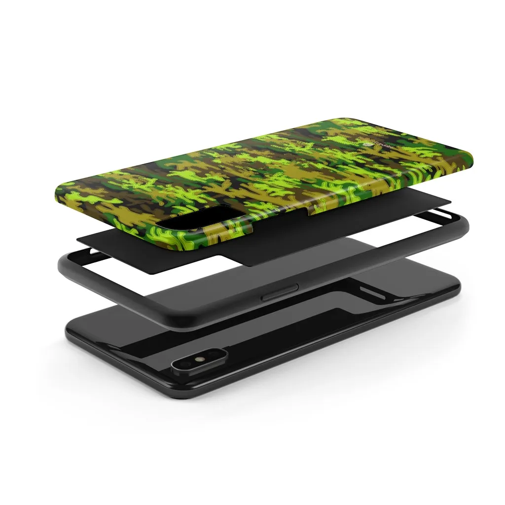 Black Green Camo iPhone Case, Camouflage Case Mate Tough Samsung Galaxy Phone Cases