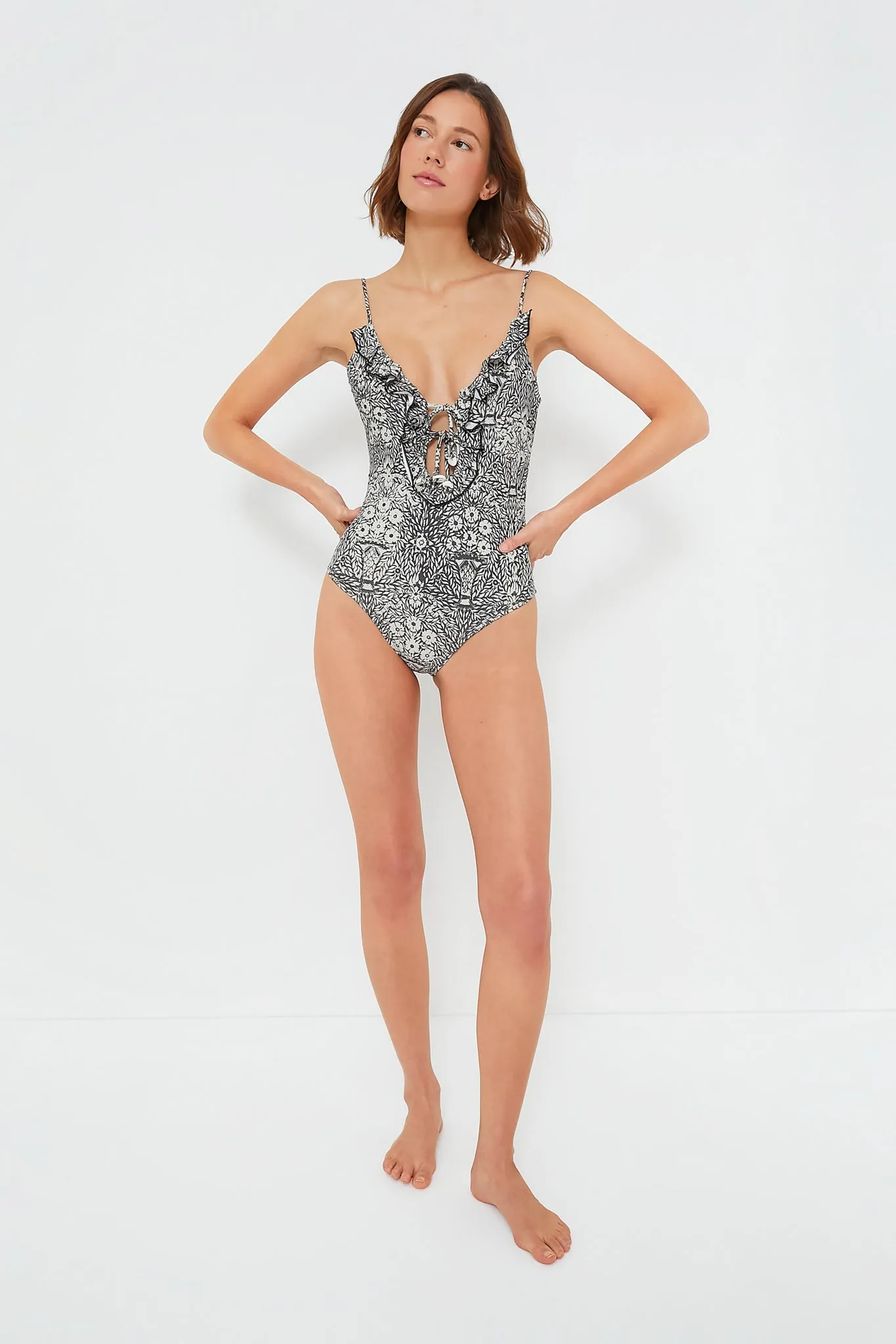 Black Katrine Print One Piece