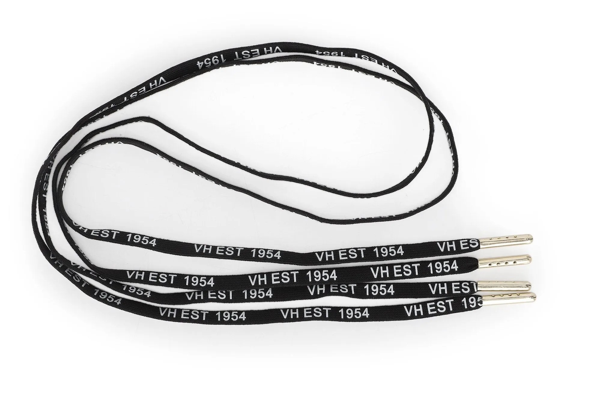 BLACK WHITE GOLD TIP LACES