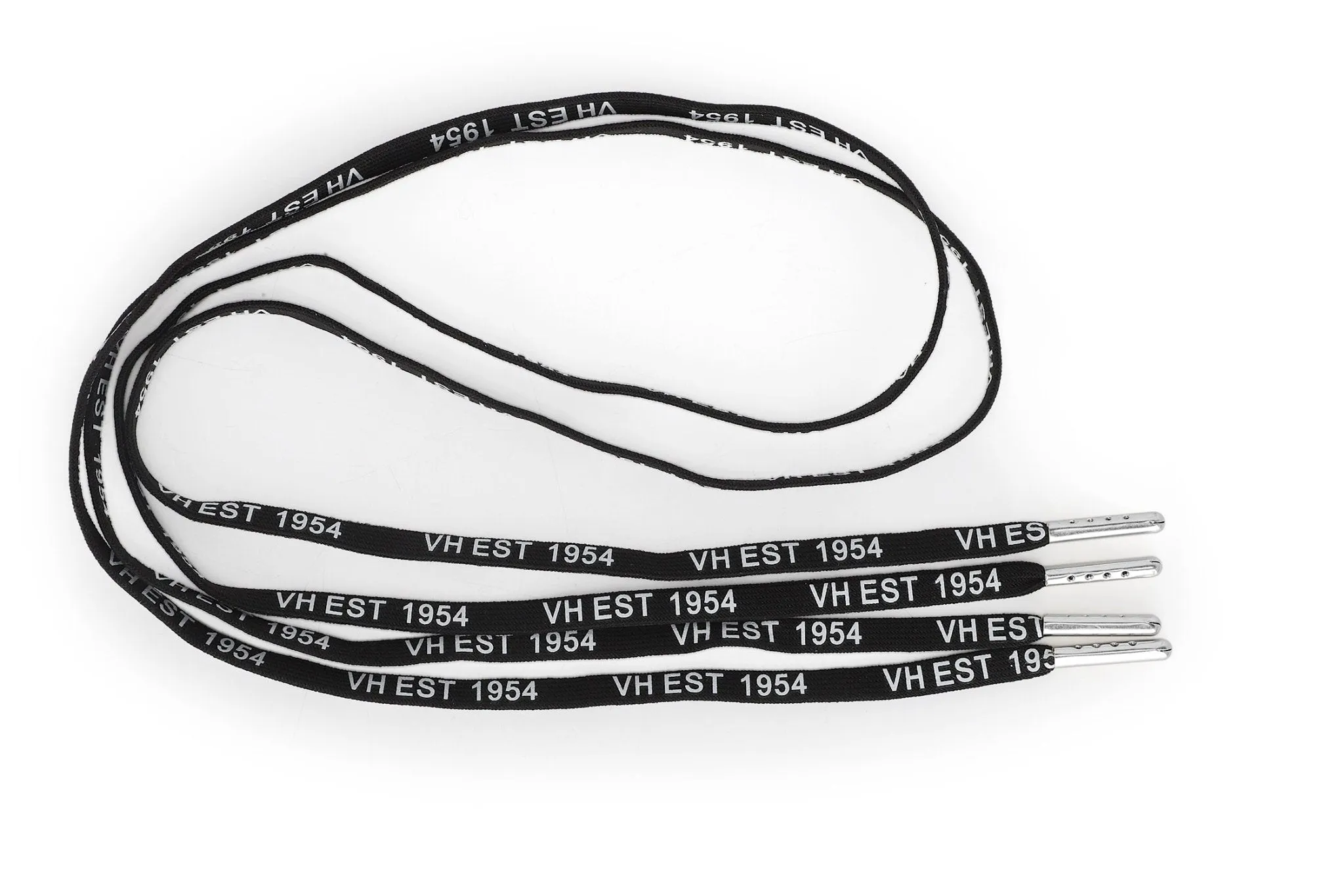 BLACK WHITE SILVER TIP LACES