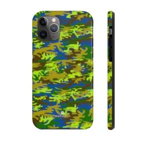 Blue Green Camo iPhone Case, Camouflage Case Mate Tough Samsung Galaxy Phone Cases