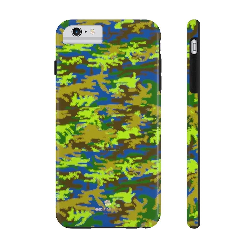 Blue Green Camo iPhone Case, Camouflage Case Mate Tough Samsung Galaxy Phone Cases