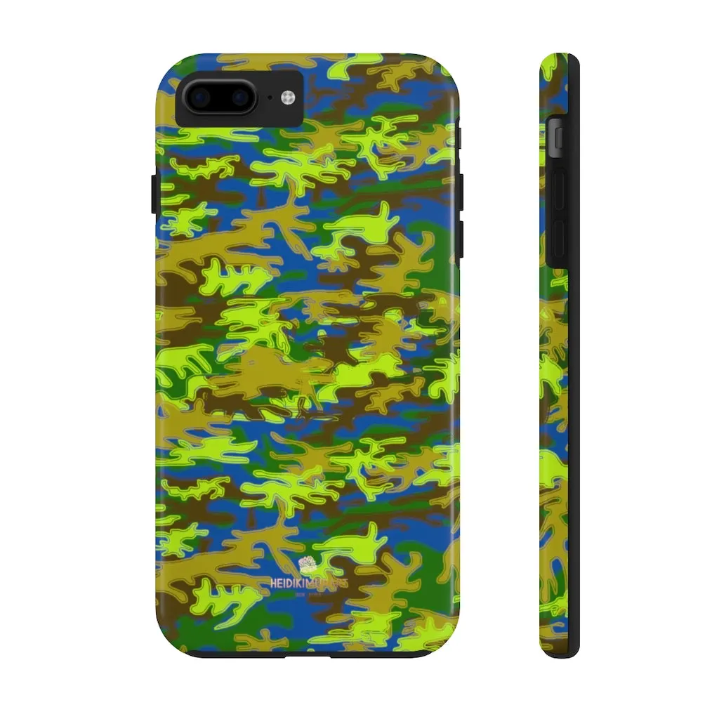 Blue Green Camo iPhone Case, Camouflage Case Mate Tough Samsung Galaxy Phone Cases