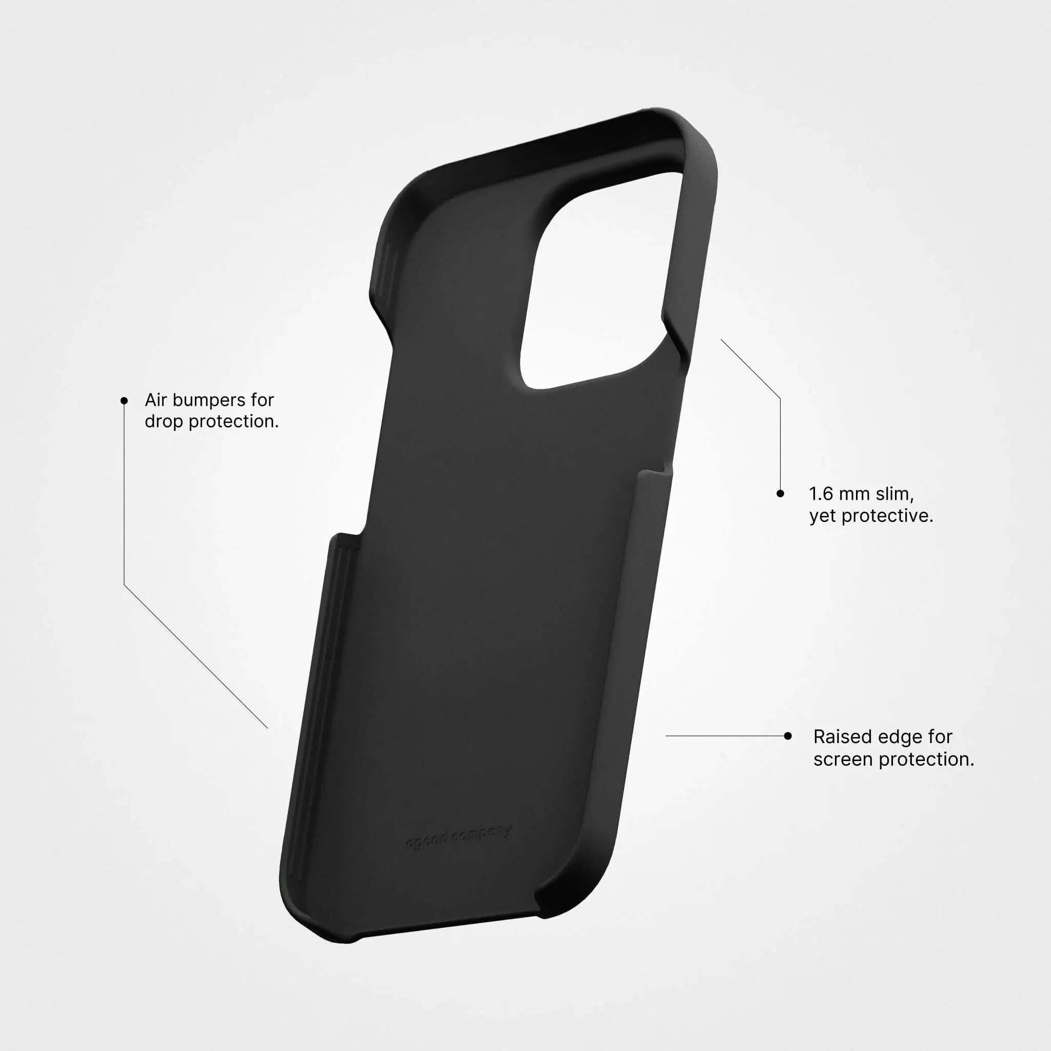 Charcoal Black No Plastic Phone Case & Screen Protection Bundle | Free Cable worth €30