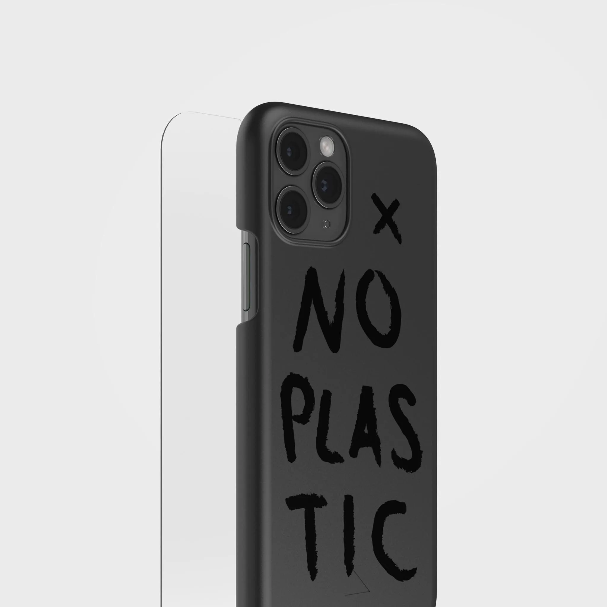 Charcoal Black No Plastic Phone Case & Screen Protection Bundle | Free Cable worth €30