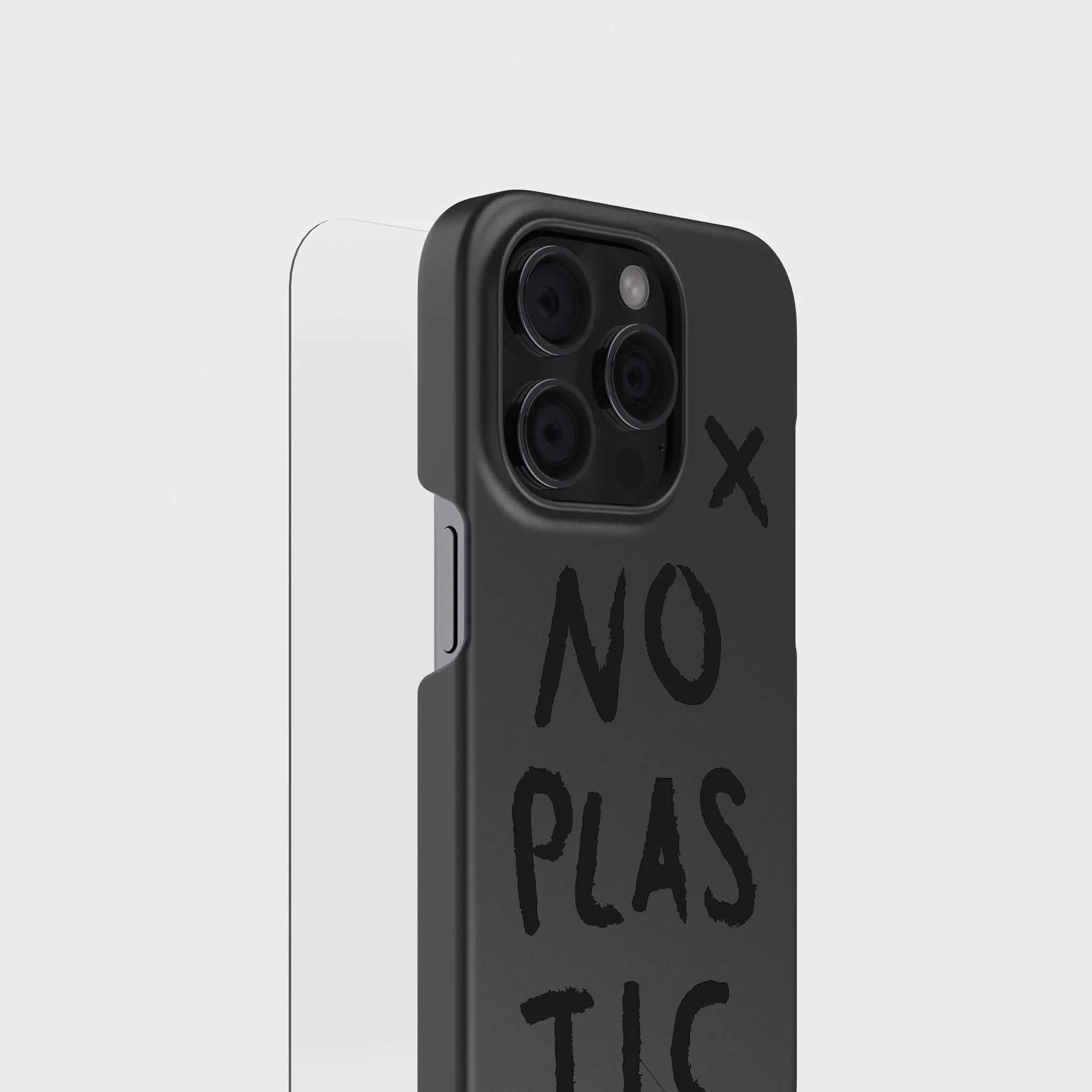 Charcoal Black No Plastic Phone Case & Screen Protection Bundle | Free Cable worth €30