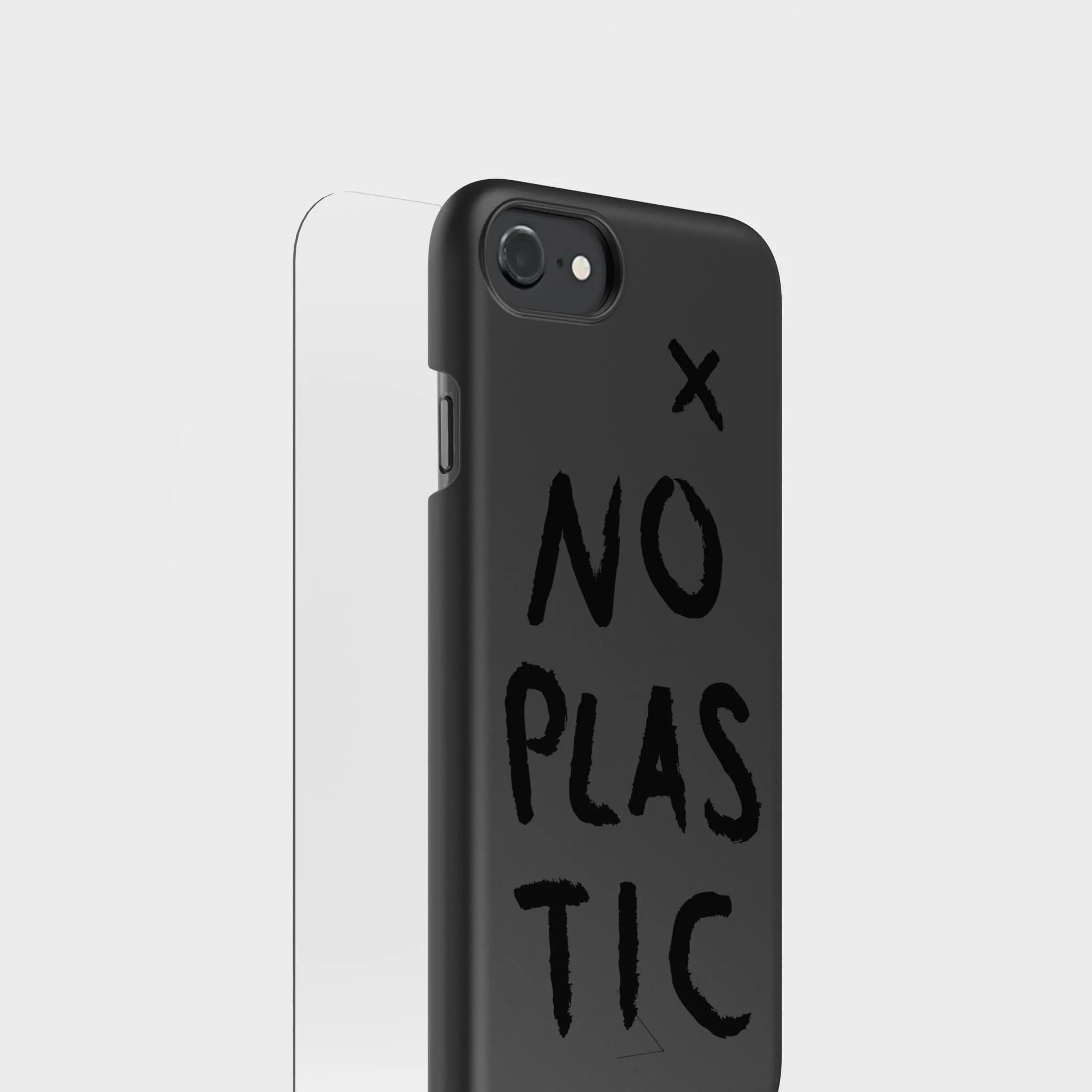 Charcoal Black No Plastic Phone Case & Screen Protection Bundle | Free Cable worth €30