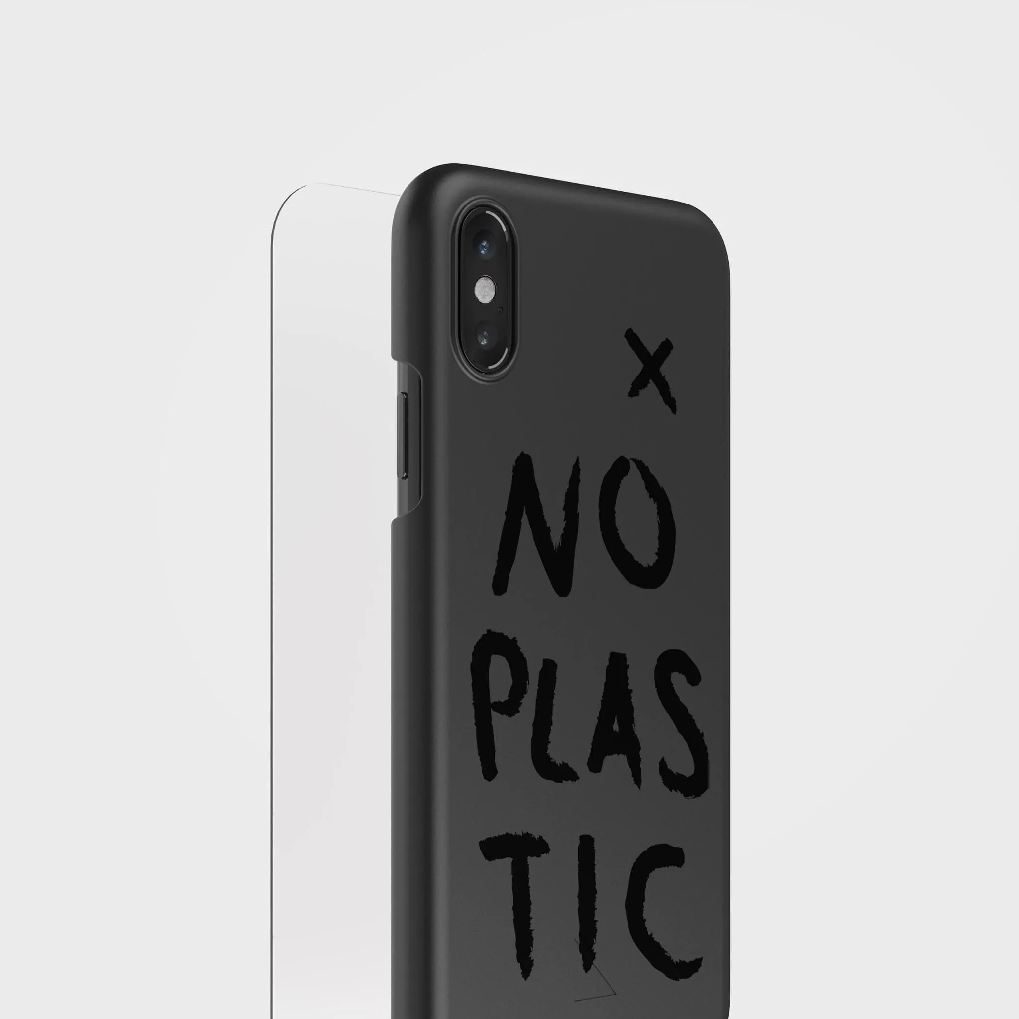 Charcoal Black No Plastic Phone Case & Screen Protection Bundle | Free Cable worth €30