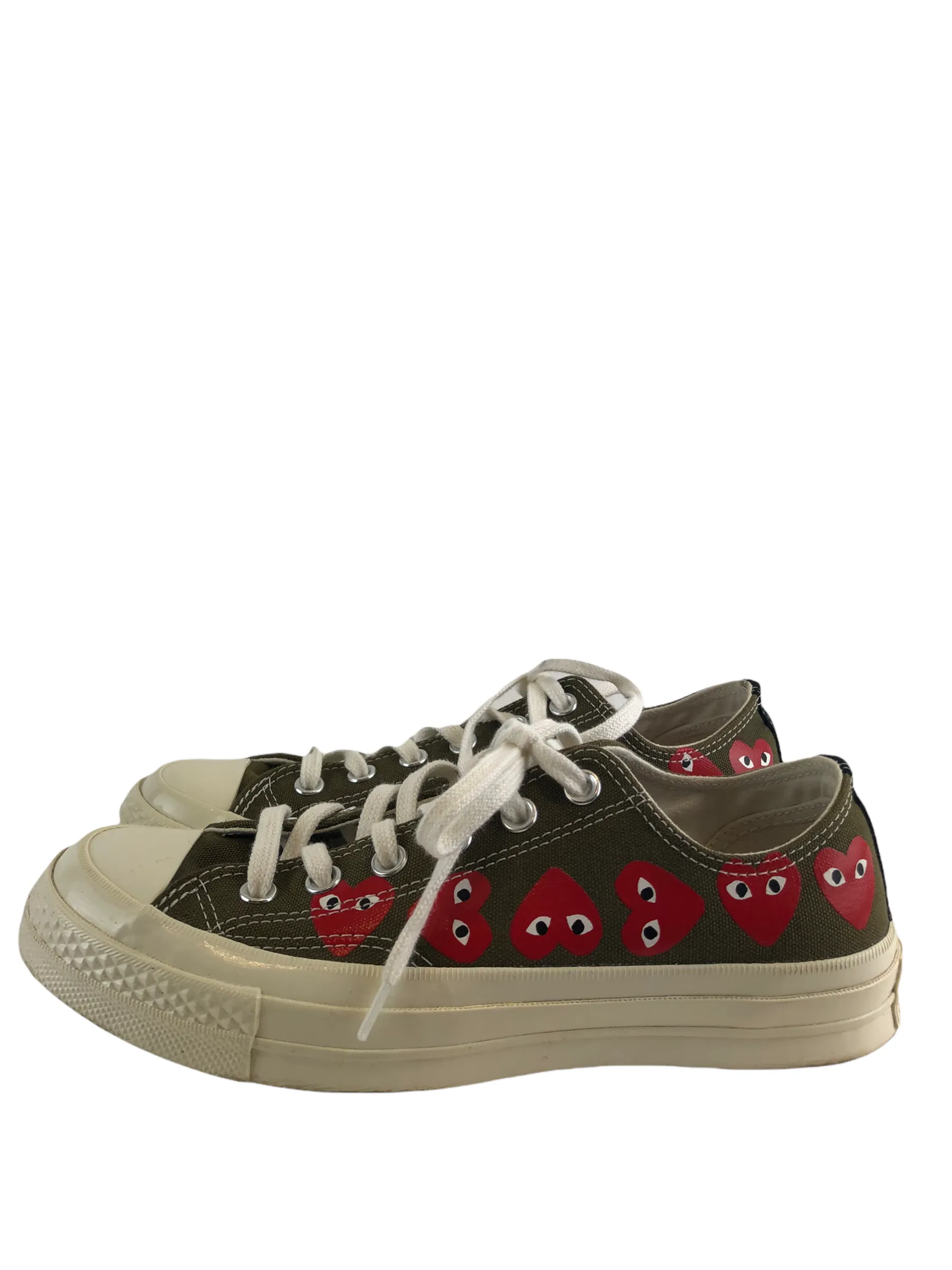 Converse Khaki Green X Comme Des Garçons Trainers - U.K. 6