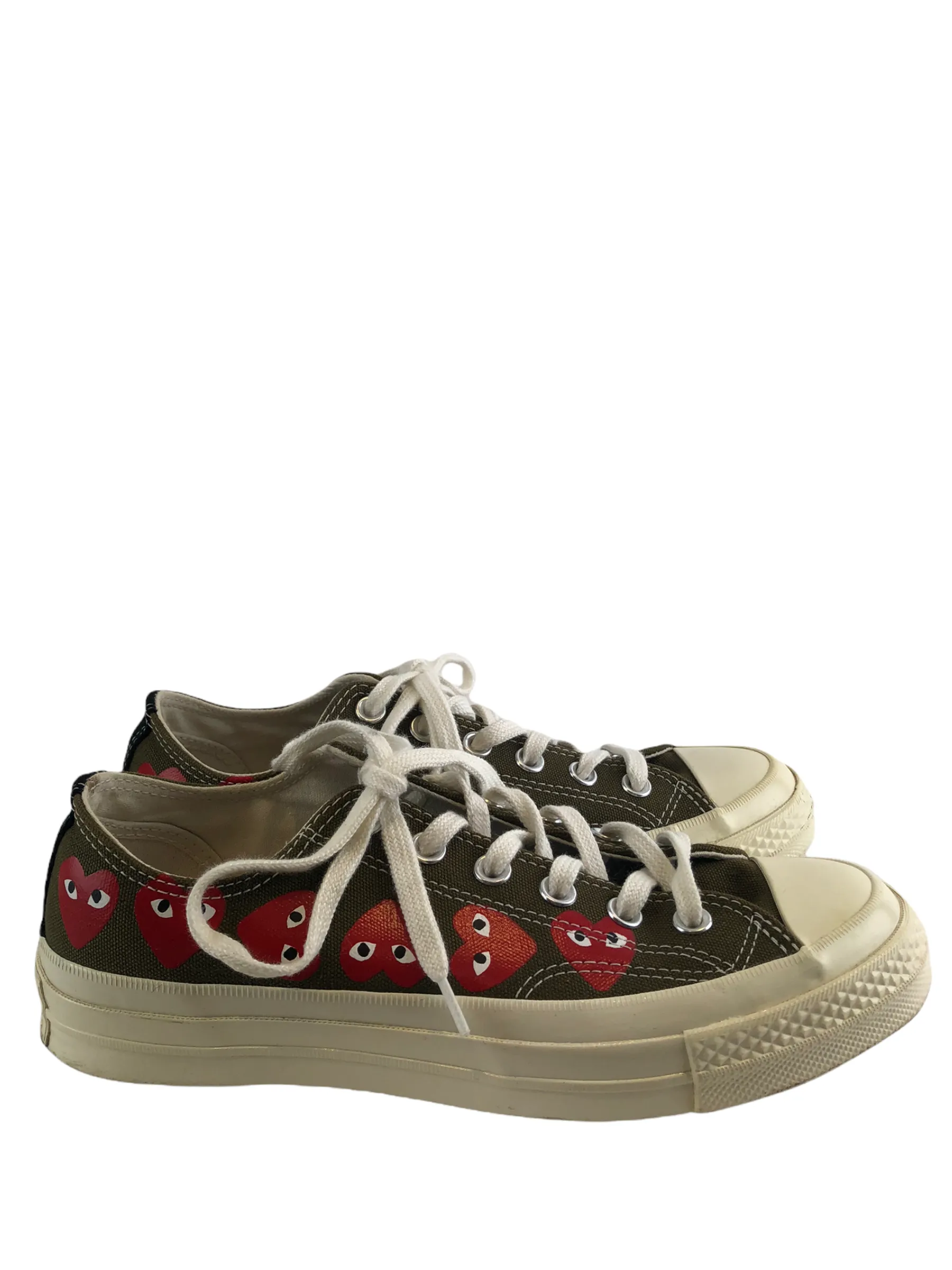 Converse Khaki Green X Comme Des Garçons Trainers - U.K. 6