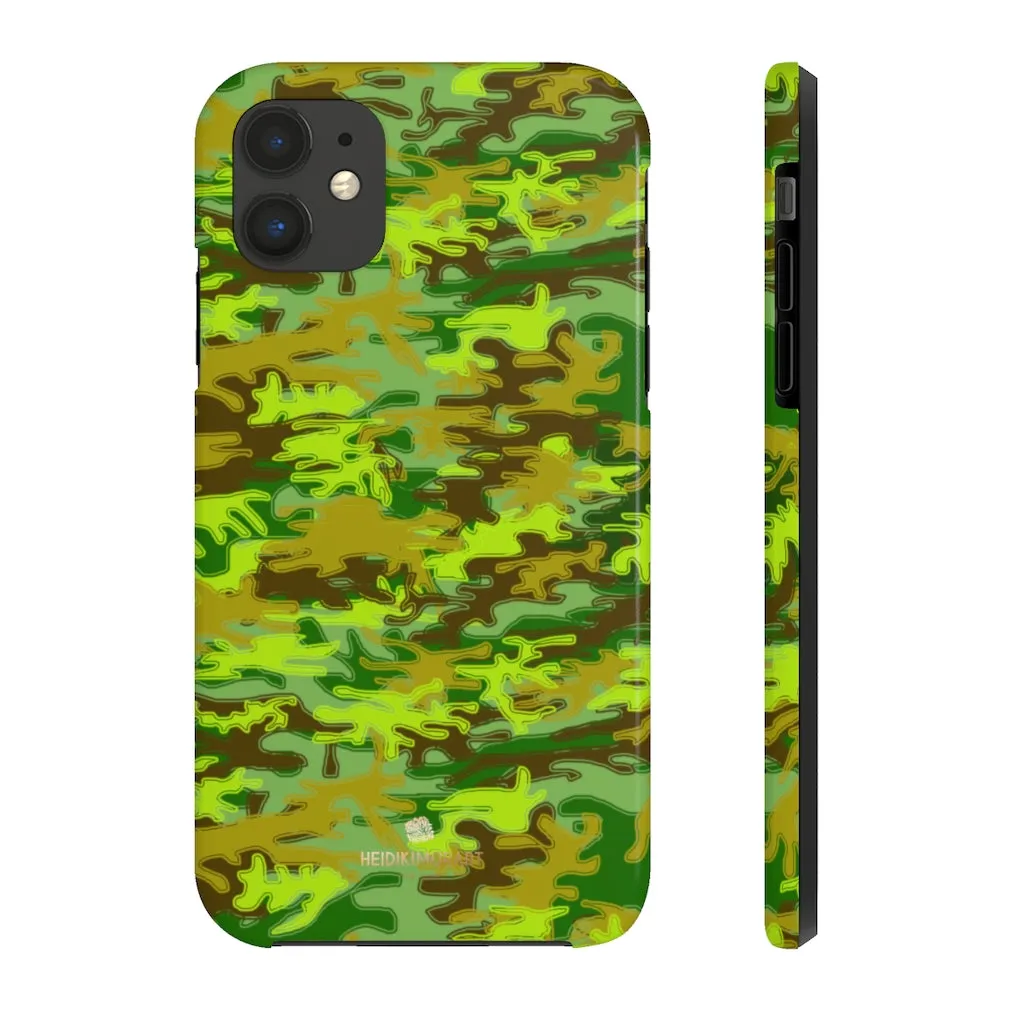 Cool Green Camo iPhone Case, Camouflage Case Mate Tough Samsung Galaxy Phone Cases