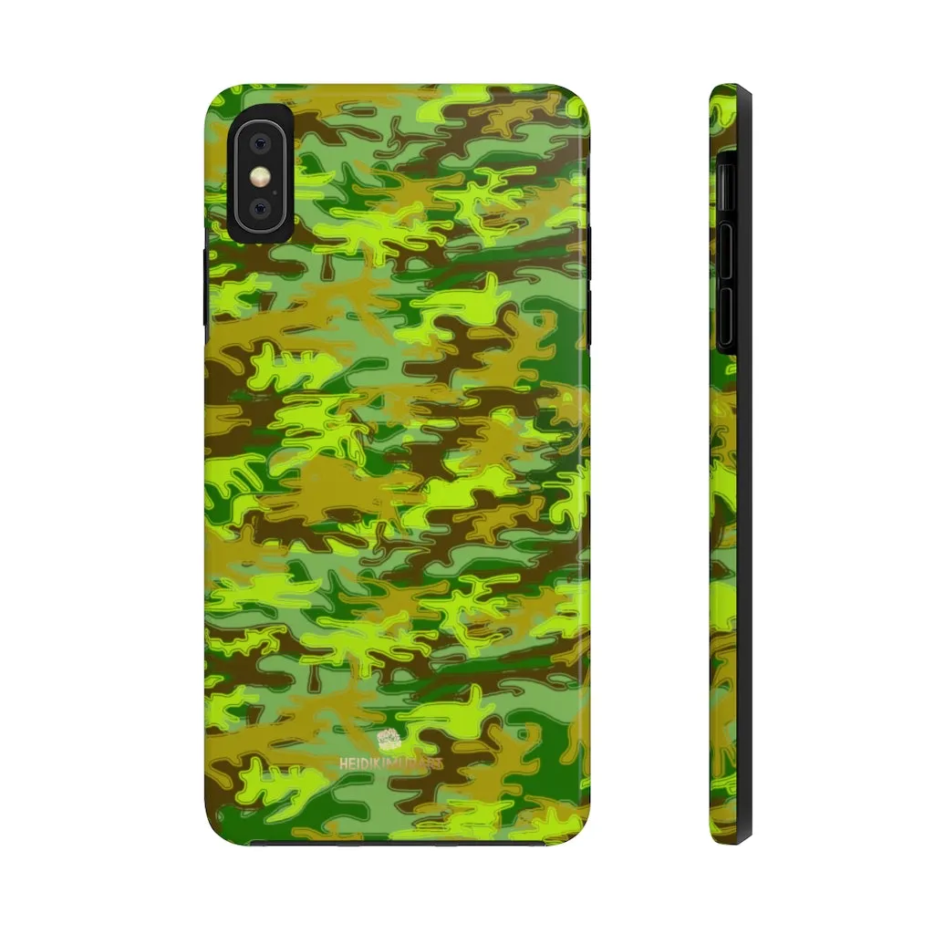 Cool Green Camo iPhone Case, Camouflage Case Mate Tough Samsung Galaxy Phone Cases