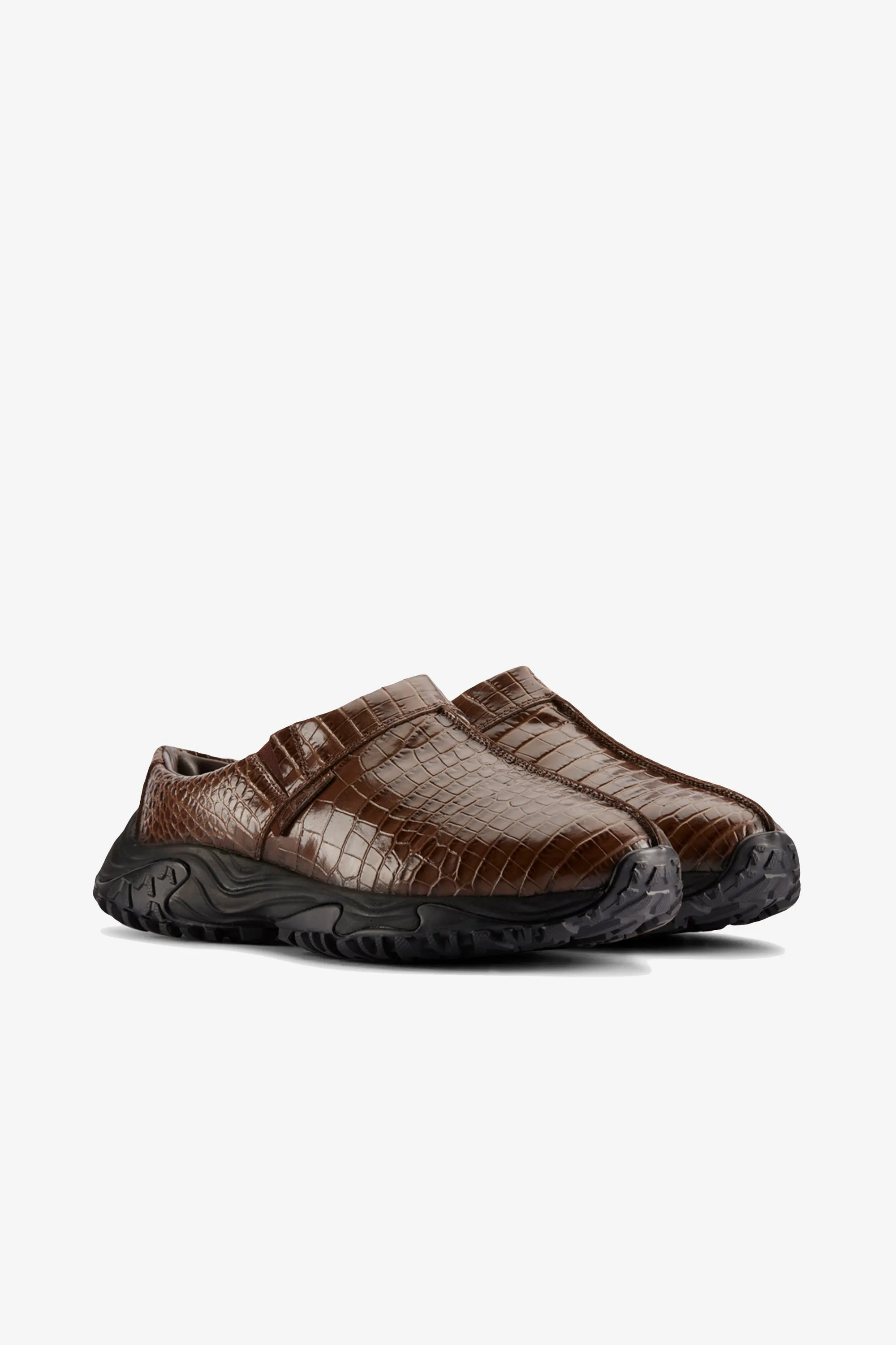 Cur Clog 1 W Brown Croc Lea