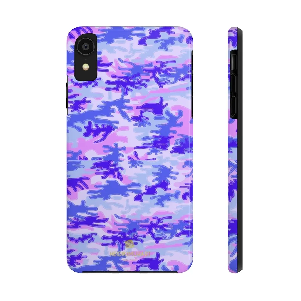 Cute Purple Camo iPhone Case, Pink Best Army Camouflage Case Mate Tough Phone Cases