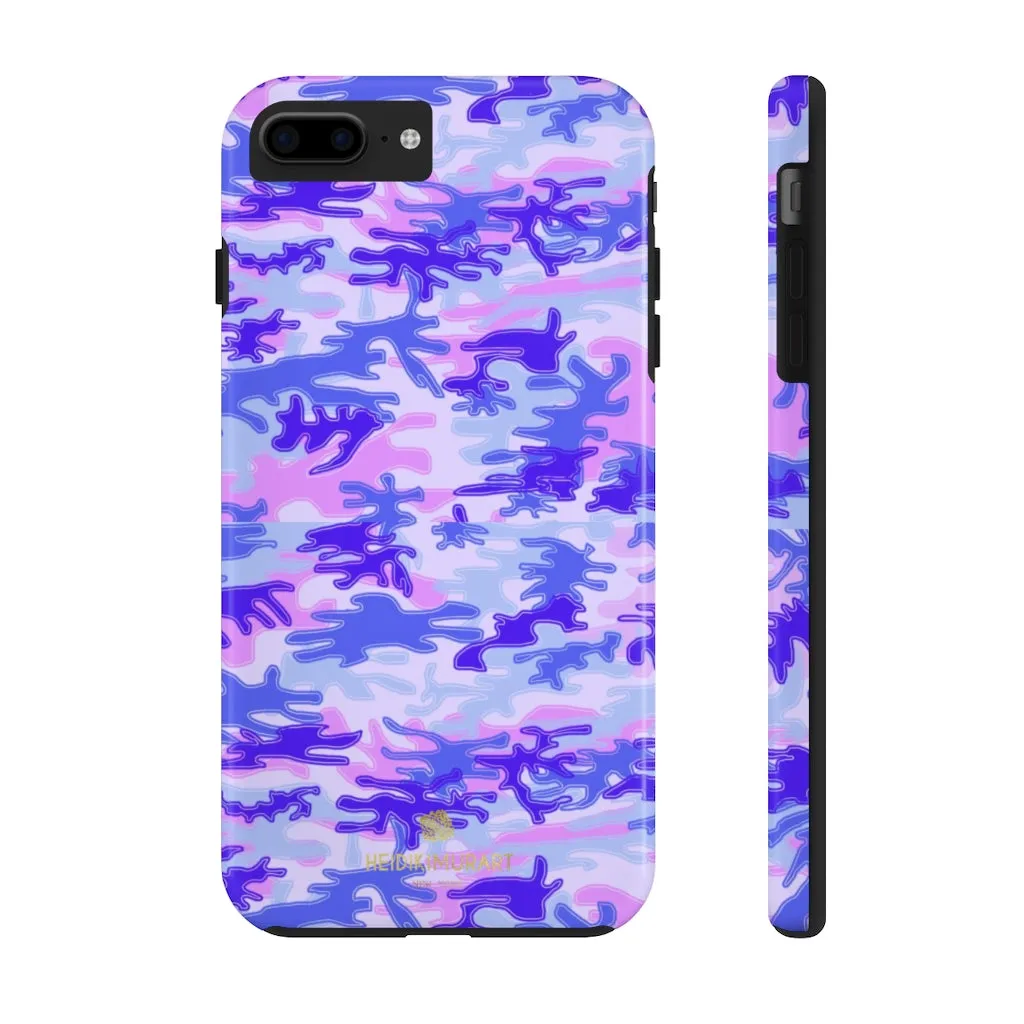 Cute Purple Camo iPhone Case, Pink Best Army Camouflage Case Mate Tough Phone Cases