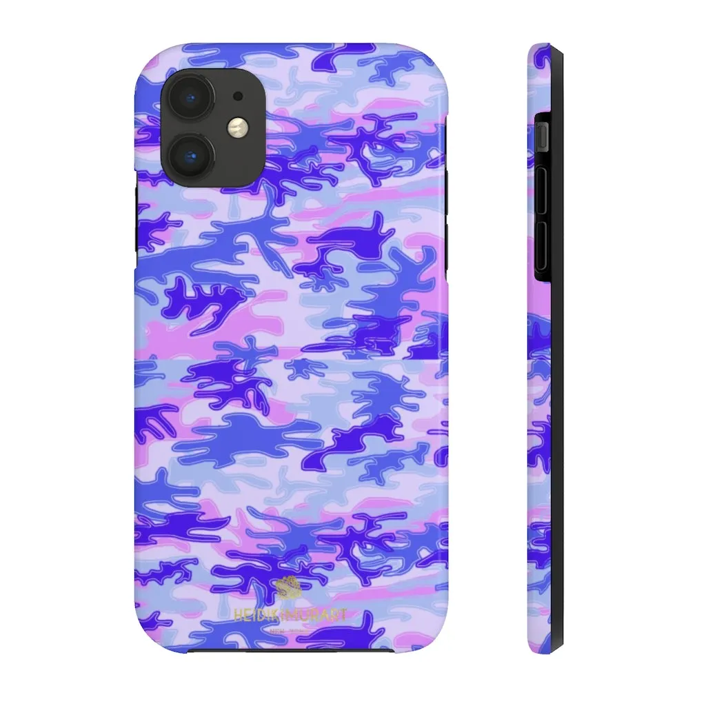 Cute Purple Camo iPhone Case, Pink Best Army Camouflage Case Mate Tough Phone Cases