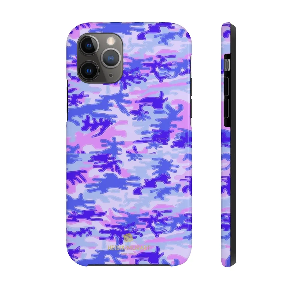 Cute Purple Camo iPhone Case, Pink Best Army Camouflage Case Mate Tough Phone Cases