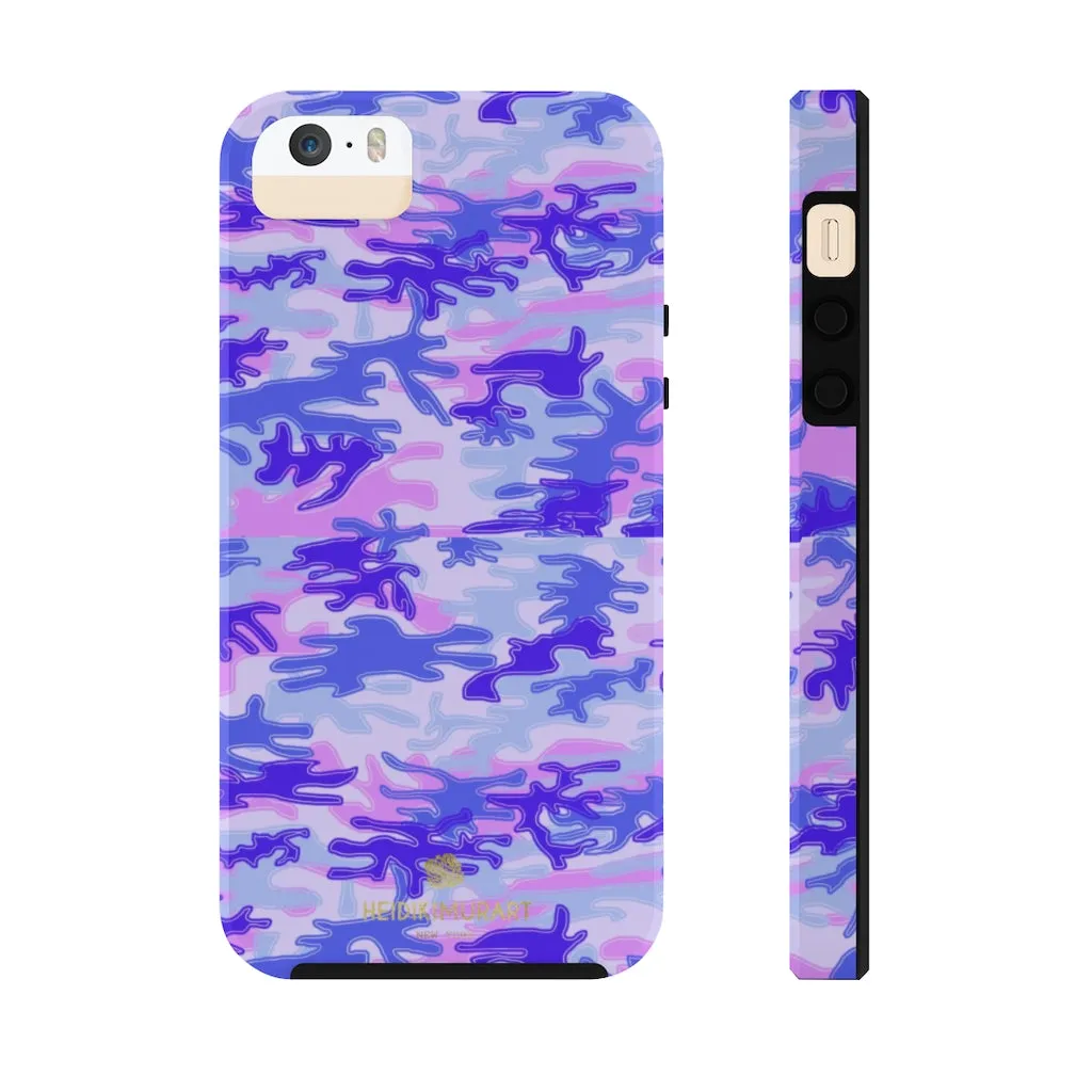 Cute Purple Camo iPhone Case, Pink Best Army Camouflage Case Mate Tough Phone Cases