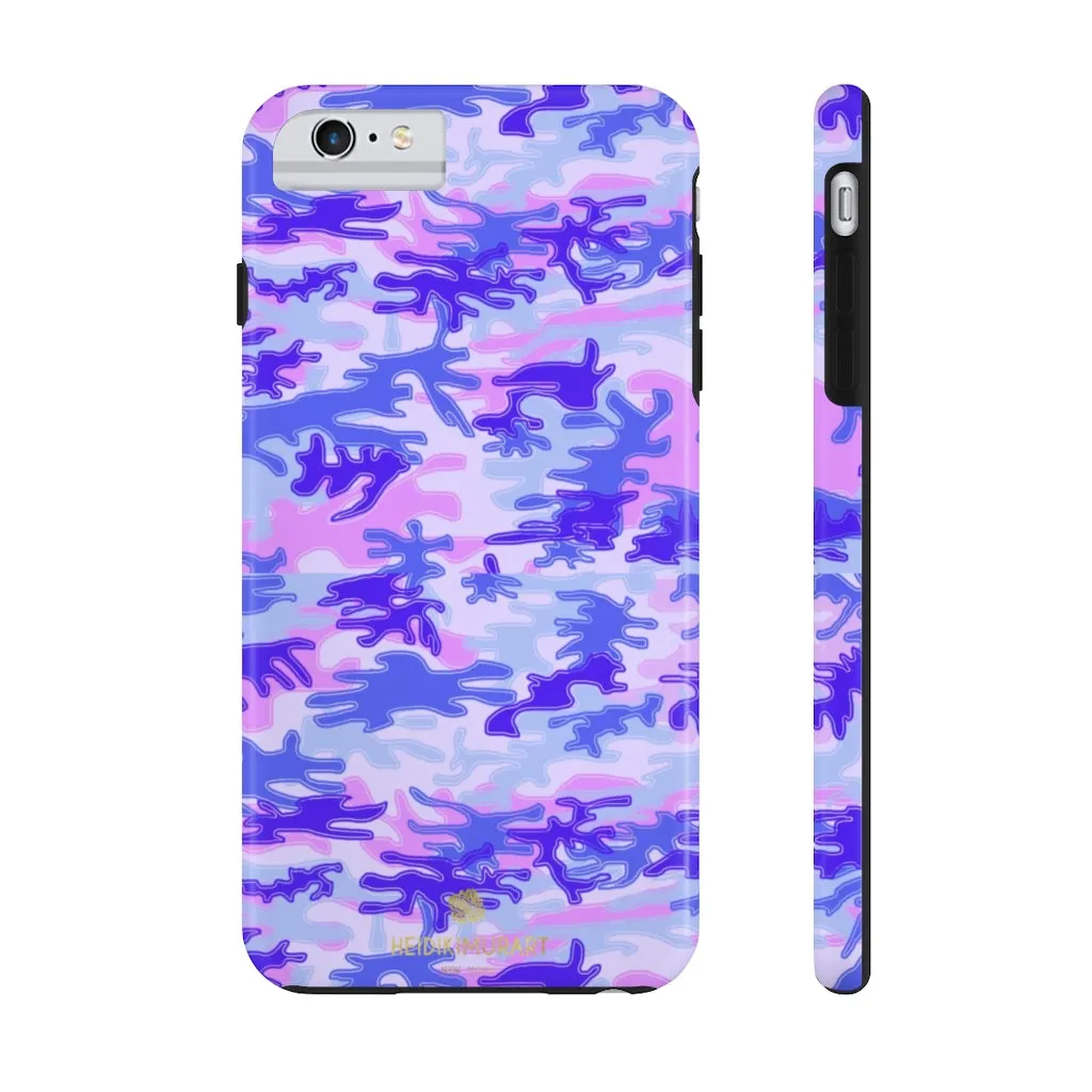 Cute Purple Camo iPhone Case, Pink Best Army Camouflage Case Mate Tough Phone Cases