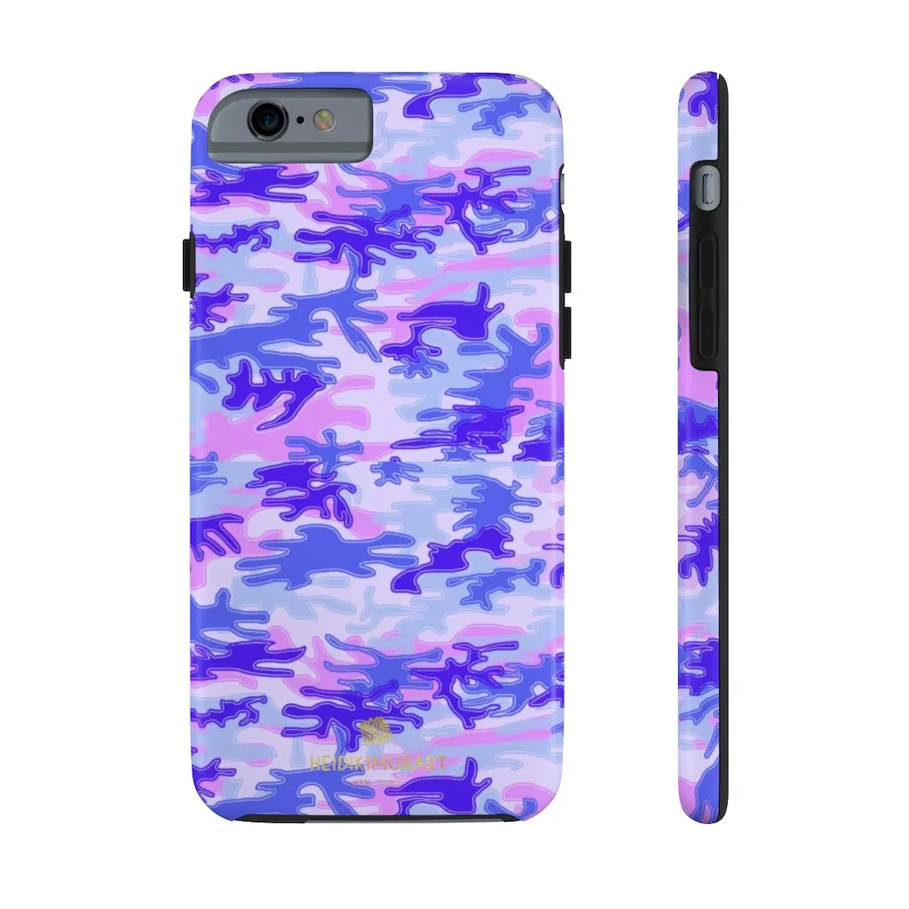 Cute Purple Camo iPhone Case, Pink Best Army Camouflage Case Mate Tough Phone Cases