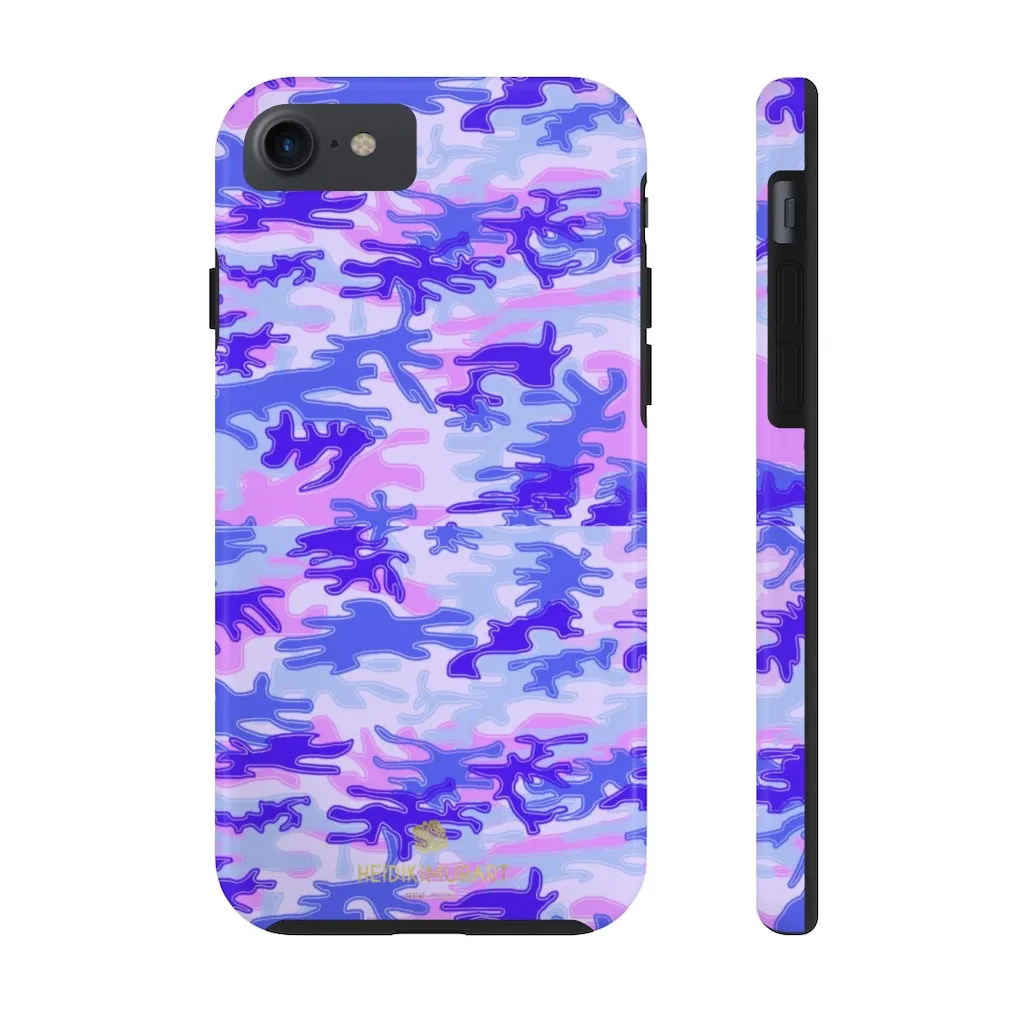 Cute Purple Camo iPhone Case, Pink Best Army Camouflage Case Mate Tough Phone Cases