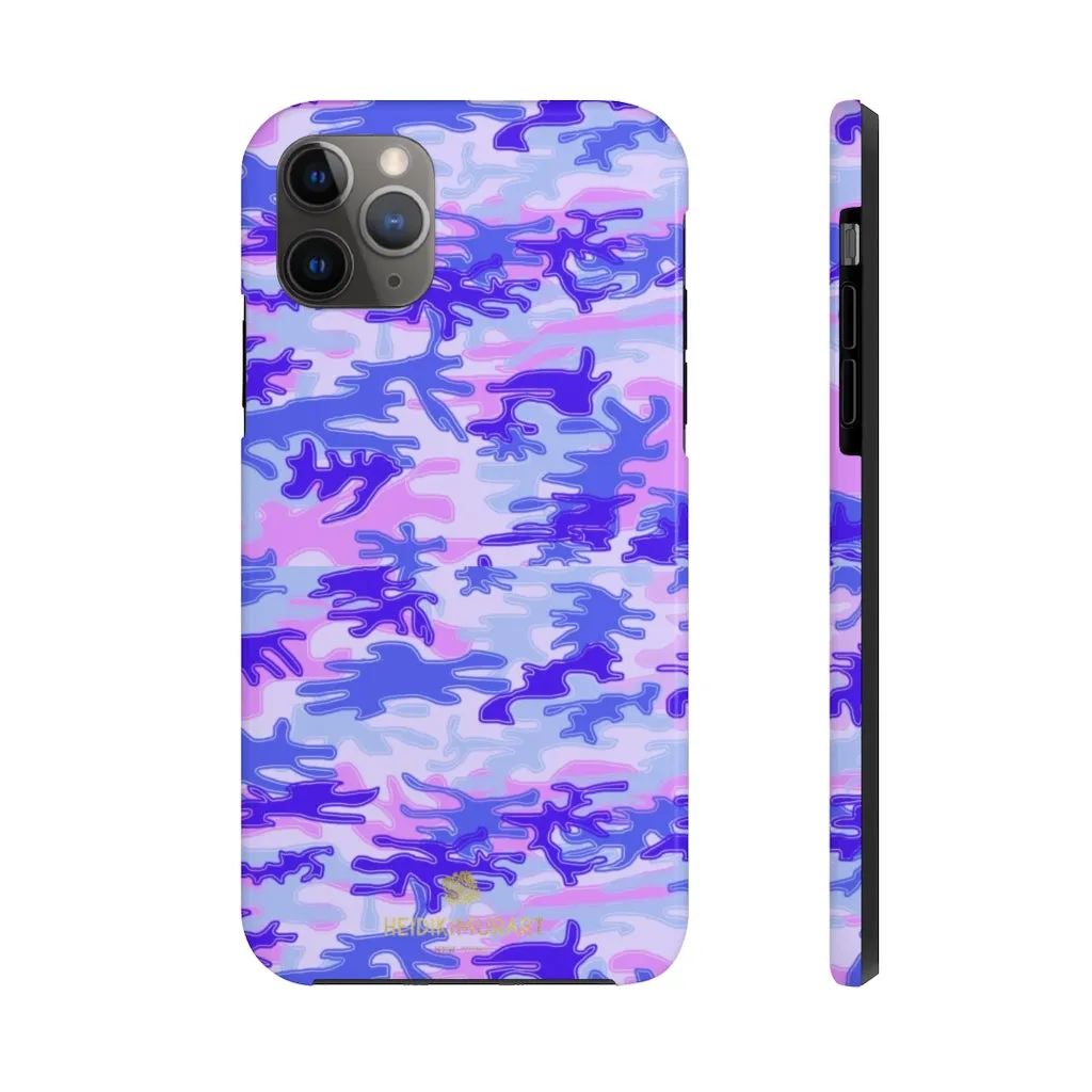 Cute Purple Camo iPhone Case, Pink Best Army Camouflage Case Mate Tough Phone Cases