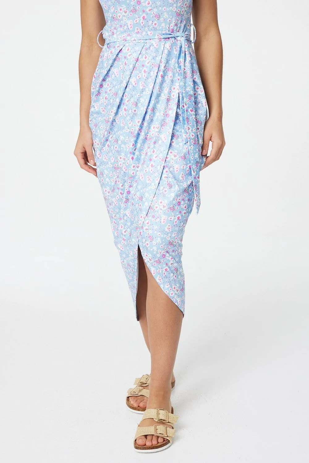 Ditsy Floral Tulip Hem Midi Dress