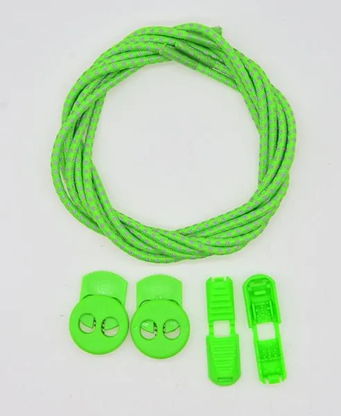 Elastic Lock Laces - Green/3M Reflective - Performance Range