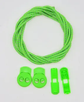 Elastic Lock Laces - Green/3M Reflective - Performance Range