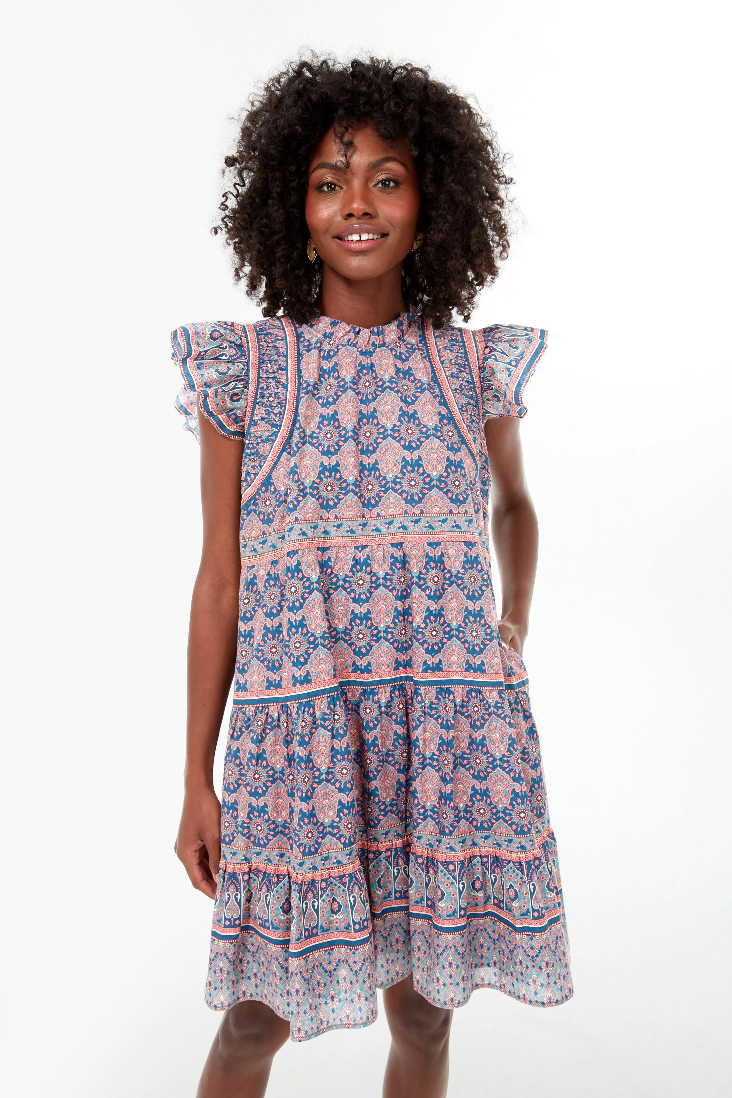 Exclusive Lilac Parker Print Border Tunic Dress