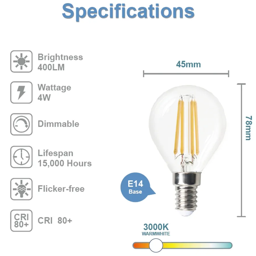 Filament Dimmable Mini Bulb E14