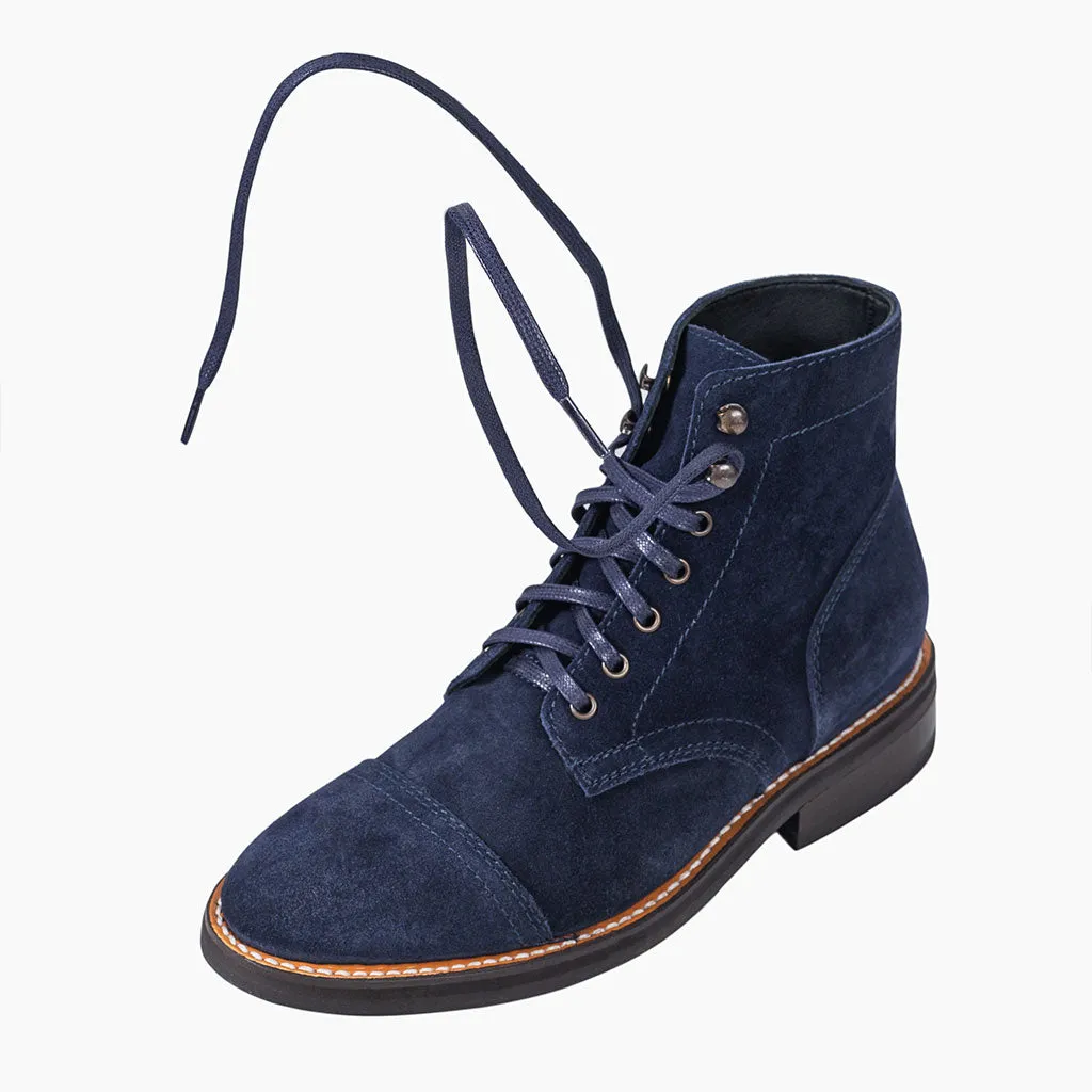 Flat Waxed Cotton Laces | Blue