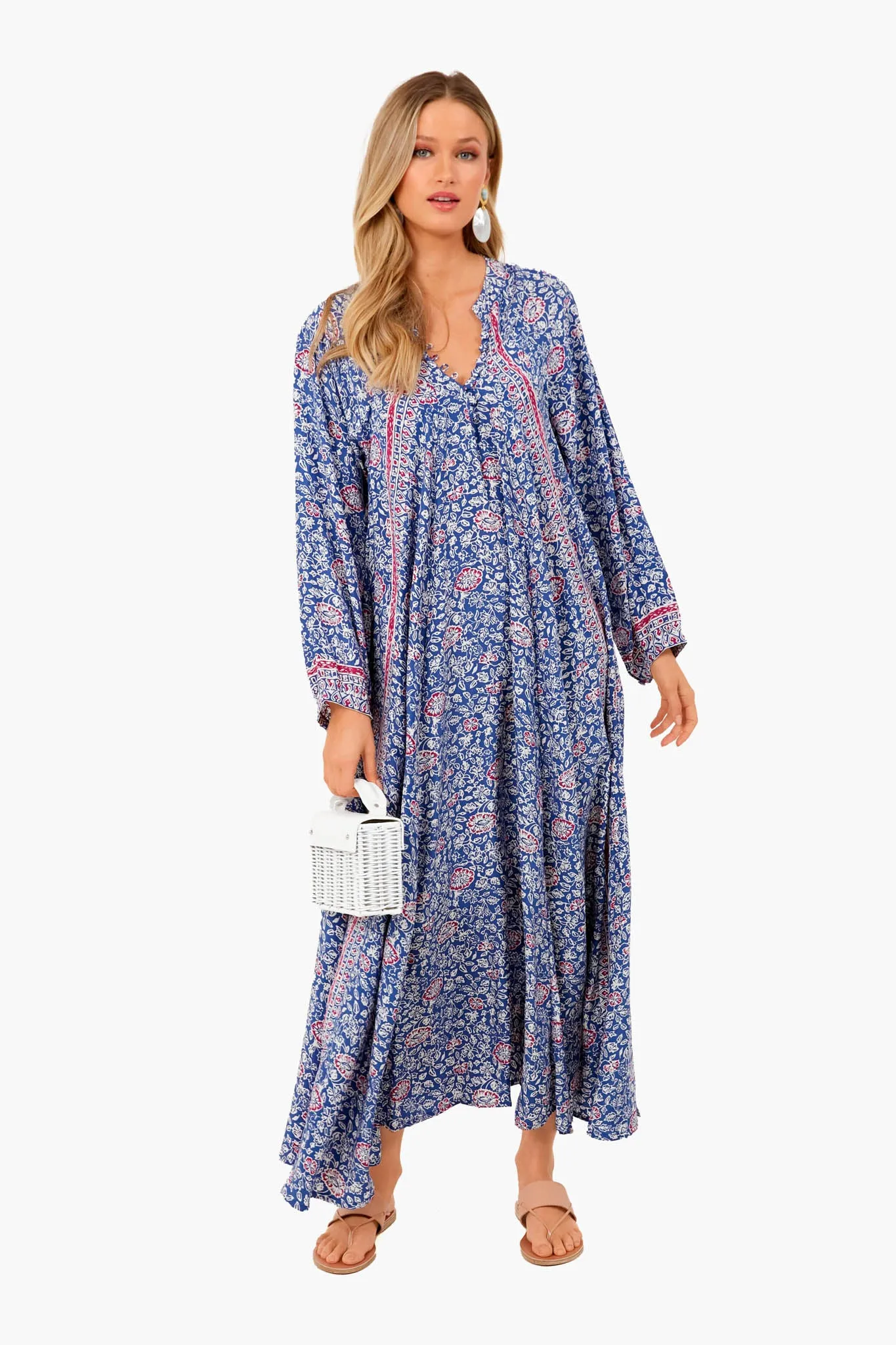 Floral Print Pellicano Blue Fiore Maxi