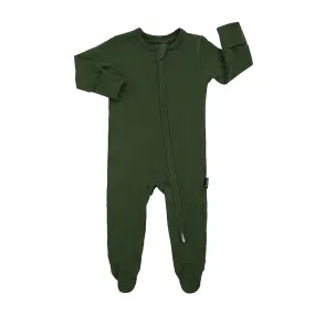 Footed Zipper Sleeper - Forest Green