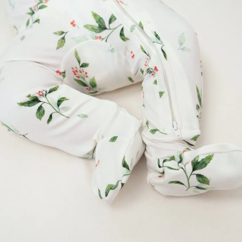 Footed Zipper Sleeper - Holly Berries