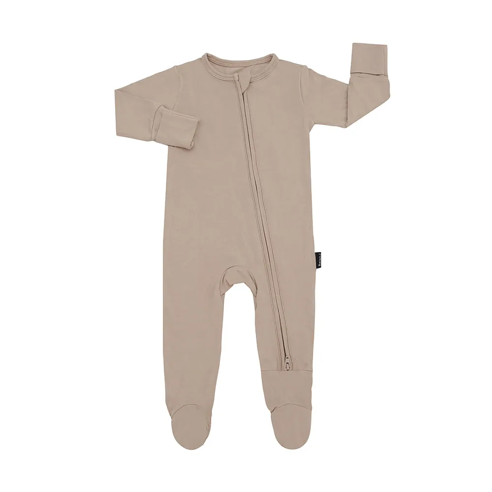 Footed Zipper Sleeper - Oatmeal